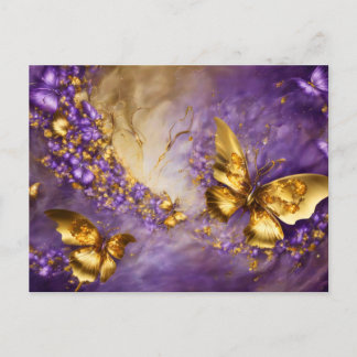 Purple & Gold Butterfly # 18 Postcard