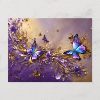 Purple & Gold Butterfly # 21 Postcard