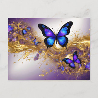 Purple & Gold Butterfly # 22 Postcard