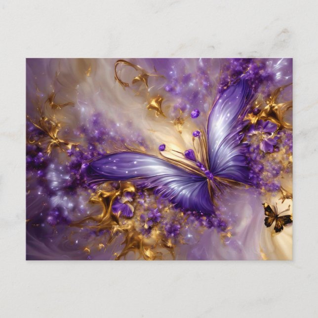 Purple & Gold Butterfly # 23 Postcard (Front)