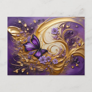 Purple & Gold Butterfly # 5 Postcard