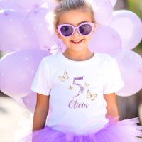 Purple gold butterfly 5th birthday
