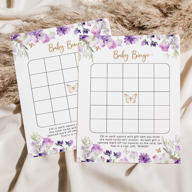 Purple gold butterfly baby bingo (Creator Uploaded)