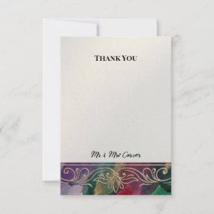 Purple Gold Celtic Botanical Thank You Card