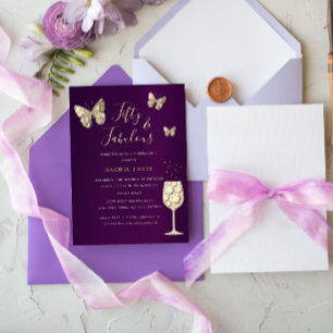 Purple Gold Champagne 50 & Fabulous Birthday