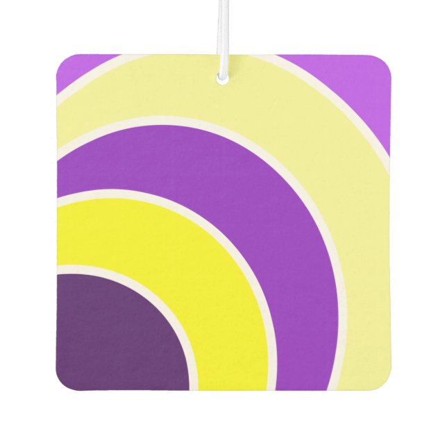 Purple & Gold Circles Car Air Freshner Freshener (Front)