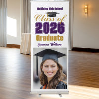 Purple Gold Class of 2026 Photo Graduation Party
