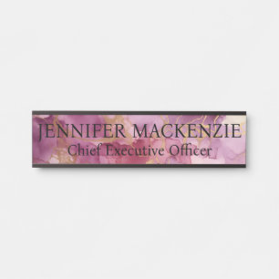 Purple Gold Colour Faux Marble Office Door Sign
