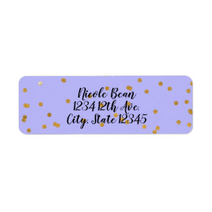 Purple & Gold Confetti Dots Modern Glamour Glam