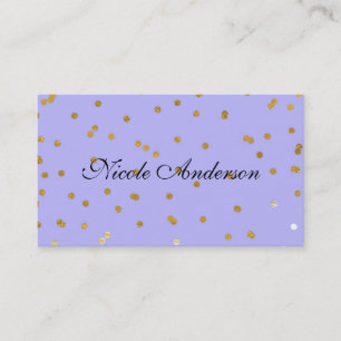 Purple & Gold Confetti Dots Modern Glamour Glam Business Card