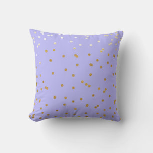 Purple & Gold Confetti Dots Modern Glamour Glam Cushion