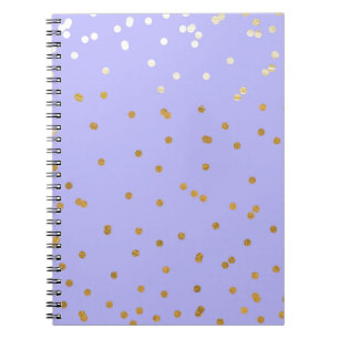 Purple & Gold Confetti Dots Modern Glamour Glam Notebook