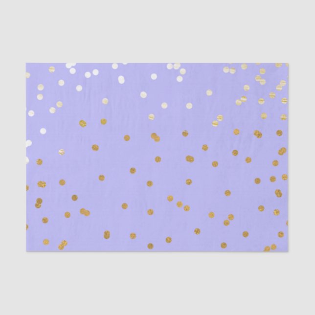 Purple & Gold Confetti Dots Modern Glamour Glam Tissue Paper (Front)