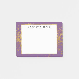 Purple Gold Confetti Dots Post-it Notes