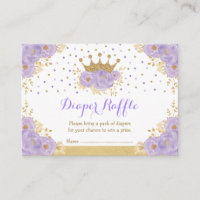 Purple Gold Crown Princess Baby Girl Diaper Raffle