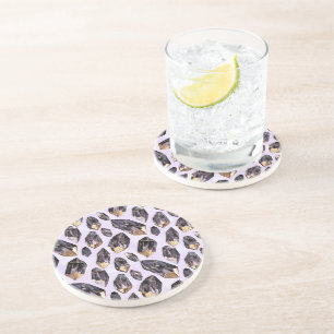 Purple Gold Crystals Coaster