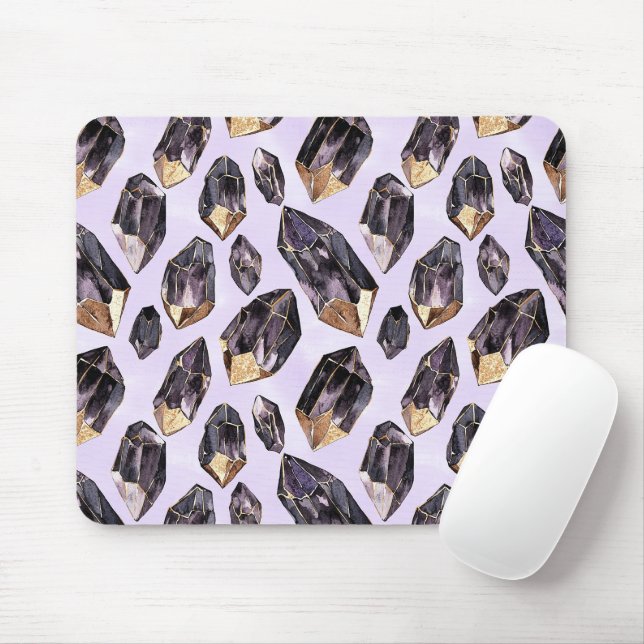 Purple Gold Crystals Mouse Mat (With Mouse)