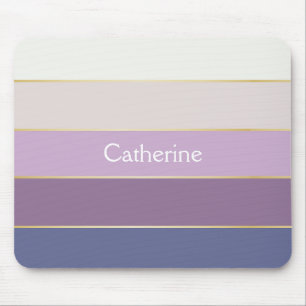 Purple Gold Custom Summer Colour Block Stripes Mouse Mat
