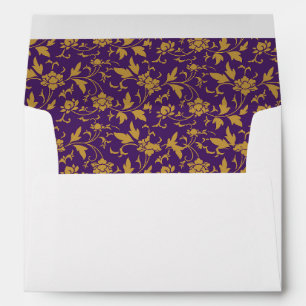 Purple Gold Damask Christmas Mood Envelope