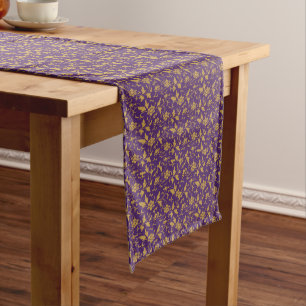 Purple Gold Damask Christmas Mood. Medium Table Runner