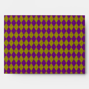 Purple & Gold Diamond Glitter Envelope