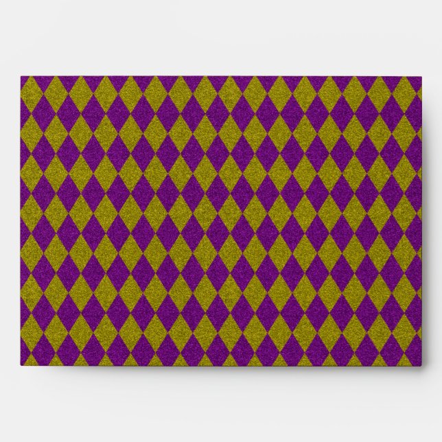 Purple & Gold Diamond Glitter Envelope (Front)