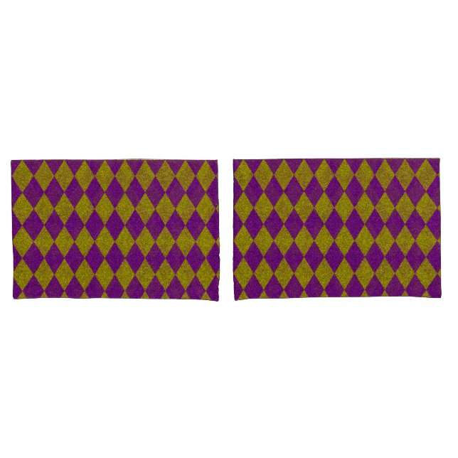 Purple & Gold Diamond Glitter Pillowcase (Front-Set)