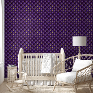 Purple Gold Diamond Tufted Wallpaper