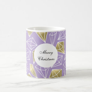 Purple Gold Diamonds Christmas Coffee Mug