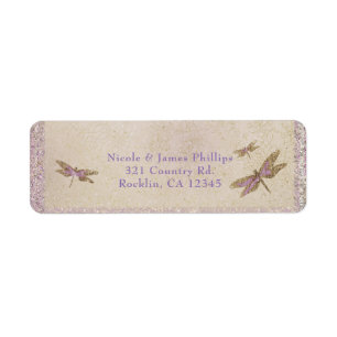 Purple & Gold Dragonflies Dragonfly Invitation