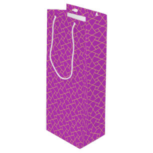 Purple Gold-effect Islamic Pattern Wine Gift Bag