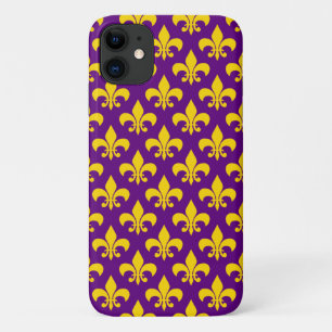 Purple Gold Fleur de Lis iPhone 4/4S Case