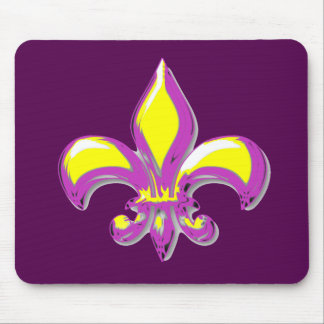 Purple & Gold Fleur de lis Mouse Mat