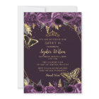 Purple Gold Floral Butterfly Sweet 16