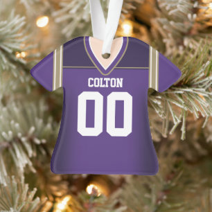 Purple/Gold Football Jersey Ornament