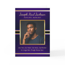 Purple Gold Funeral Service Folded Program