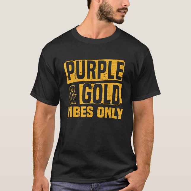 Purple Gold Game Day Group for High School Footbal T-Shirt (Front)