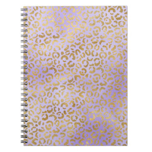 Purple Gold Glam Leopard Print Notebook