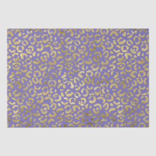 Purple Gold Glam Leopard Print Tissue Paper
