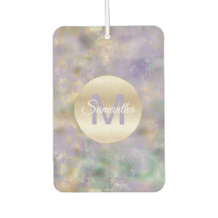 Purple Gold Glam Teal Abstract Monogram Car Air Freshener