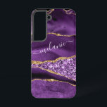 Purple Gold Glitter Custom Your Name Personalised Samsung Galaxy Case<br><div class="desc">Samsung Galaxy Cases or iPhone Cases with Agate Purple Violet Gold Glitter Geode Custom Name Sparkle Marble Personalised Birthday - Anniversary or Wedding Gift / Suppliest - Add Your Name - Text or Remove - Make Your Special Gift - Resize and move or remove and add text / elements with...</div>
