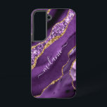 Purple Gold Glitter Gift Your Name Personalised Samsung Galaxy Case<br><div class="desc">Samsung Galaxy Cases or iPhone Cases with Agate Purple Violet Gold Glitter Geode Custom Name Sparkle Marble Personalised Birthday - Anniversary or Wedding Gift / Suppliest - Add Your Name - Text or Remove - Make Your Special Gift - Resize and move or remove and add text / elements with...</div>