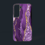 Purple Gold Glitter Marble Custom Name Personalise Samsung Galaxy Case<br><div class="desc">Samsung Galaxy Cases or iPhone Cases with Agate Purple Violet Gold Glitter Geode Custom Name Sparkle Marble Personalised Birthday - Anniversary or Wedding Gift / Suppliest - Add Your Name - Text or Remove - Make Your Special Gift - Resize and move or remove and add text / elements with...</div>