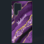 Purple Gold Glitter Marble Custom Your Name Samsung Galaxy Case<br><div class="desc">Samsung Galaxy Case or iPhone Case with Agate Purple Violet Gold Glitter Geode Custom Name Sparkle Marble Personalised Birthday - Anniversary or Wedding Gift / Suppliest - Add Your Name - Text or Remove - Make Your Special Gift - Resize and move or remove and add text / elements with...</div>