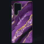 Purple Gold Glitter Marble Gift with Custom Name Samsung Galaxy Case<br><div class="desc">Samsung Galaxy Case or iPhone Case with Agate Purple Violet Gold Glitter Geode Custom Name Sparkle Marble Personalised Birthday - Anniversary or Wedding Gift / Suppliest - Add Your Name - Text or Remove - Make Your Special Gift - Resize and move or remove and add text / elements with...</div>