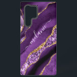 Purple Gold Glitter Marble Gift with Custom Name Samsung Galaxy Case<br><div class="desc">Samsung Galaxy Case or iPhone Case with Agate Purple Violet Gold Glitter Geode Custom Name Sparkle Marble Personalised Birthday - Anniversary or Wedding Gift / Suppliest - Add Your Name - Text or Remove - Make Your Special Gift - Resize and move or remove and add text / elements with...</div>