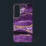 Purple Gold Glitter Marble Your Name Personalised Samsung Galaxy Case<br><div class="desc">Samsung Galaxy Cases or iPhone Cases with Agate Purple Violet Gold Glitter Geode Custom Name Sparkle Marble Personalised Birthday - Anniversary or Wedding Gift / Suppliest - Add Your Name - Text or Remove - Make Your Special Gift - Resize and move or remove and add text / elements with...</div>