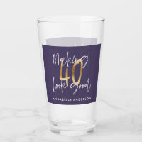purple gold glitter modern stylish 40th birthday 