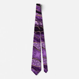 Purple Gold Glitter Sparkly Neck Tie