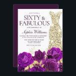 Purple & Gold Gown 60th Birthday Party Invitation<br><div class="desc">Purple & Gold Gown 60th Birthday Party Invitation

See matching collection in Niche and Nest Store

Many thanks</div>
